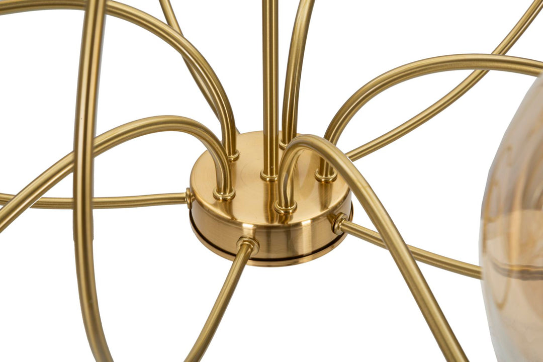 Lámpara de Techo en Forma de Gota de Metal Dorado