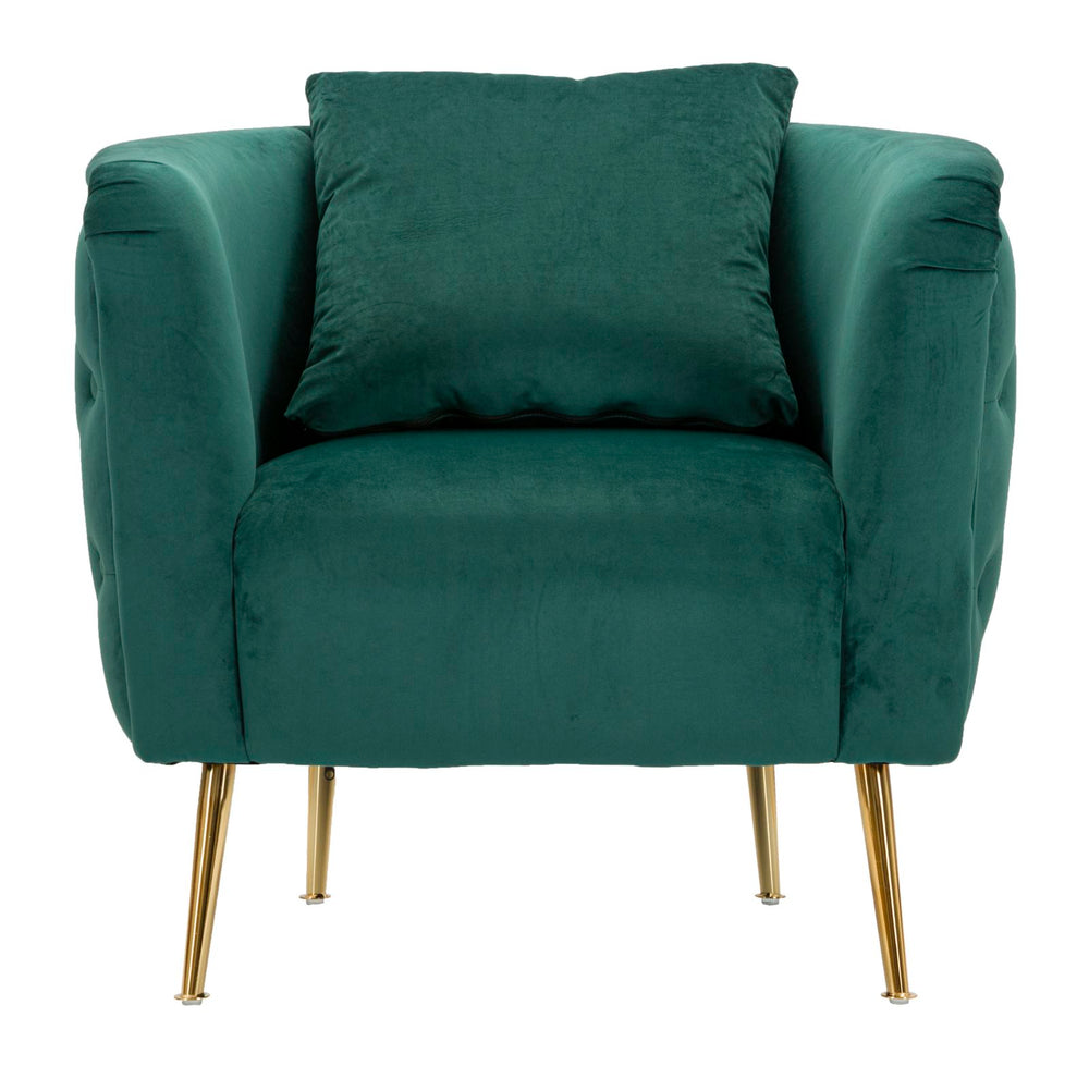 Sillón de terciopelo verde esmeralda – Bucarest sillón de acento tapizado