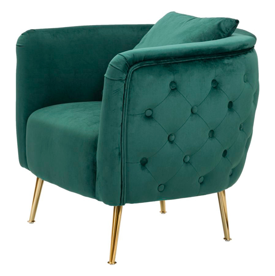 Sillón de terciopelo verde esmeralda – Bucarest sillón de acento tapizado