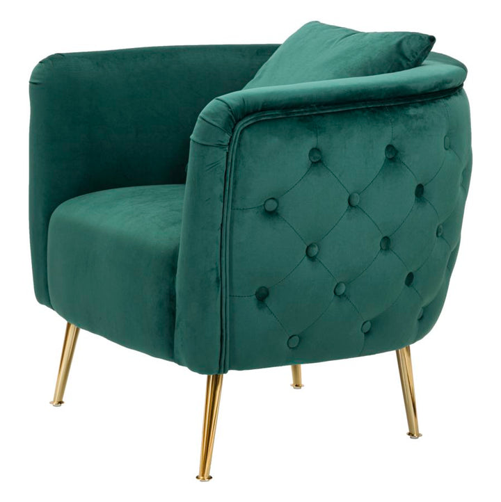 Sillón de terciopelo verde esmeralda – Bucarest sillón de acento tapizado