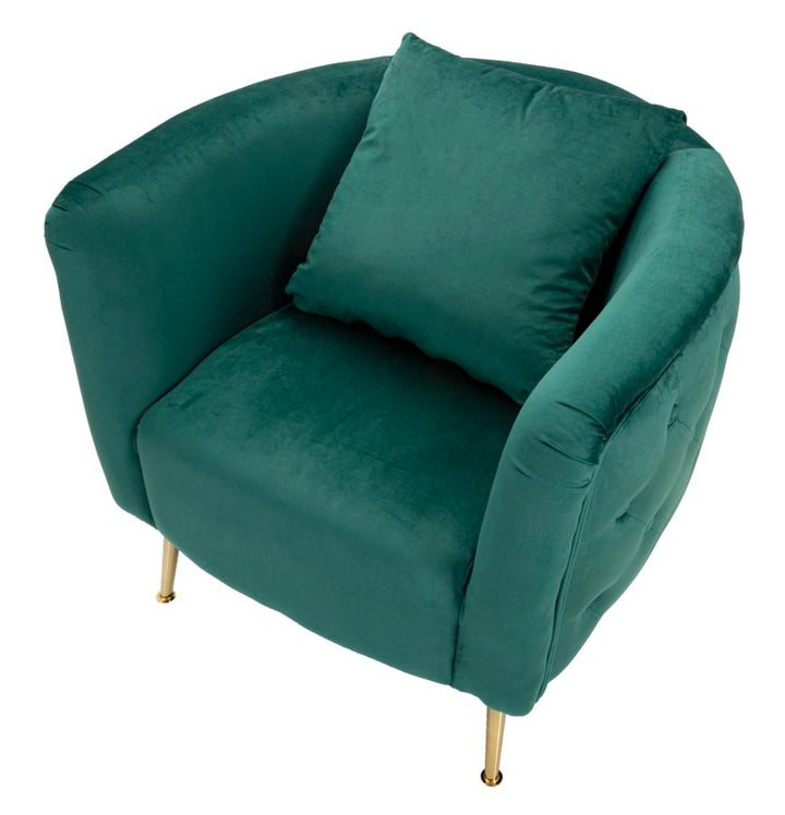 Sillón de terciopelo verde esmeralda – Bucarest sillón de acento tapizado