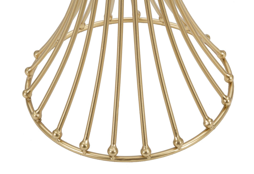 Mesa pedestal de metal dorado con base decorativa – Centur estilo moderno