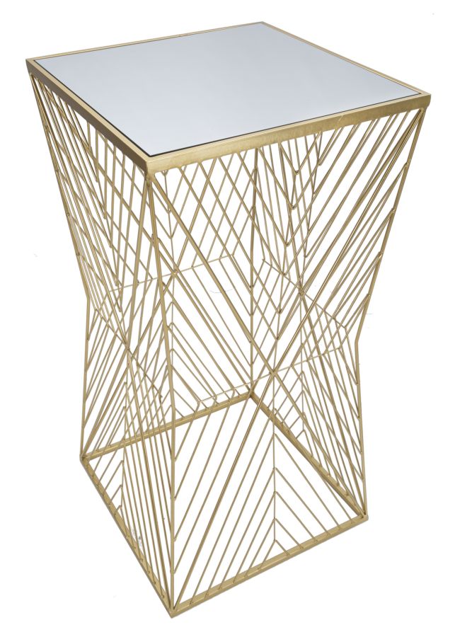 Mesa alta de metal dorado – Lines 4 diseño moderno