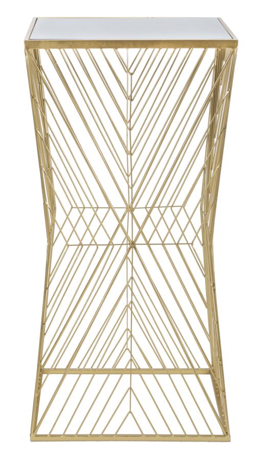 Mesa alta de metal dorado – Lines 4 diseño moderno