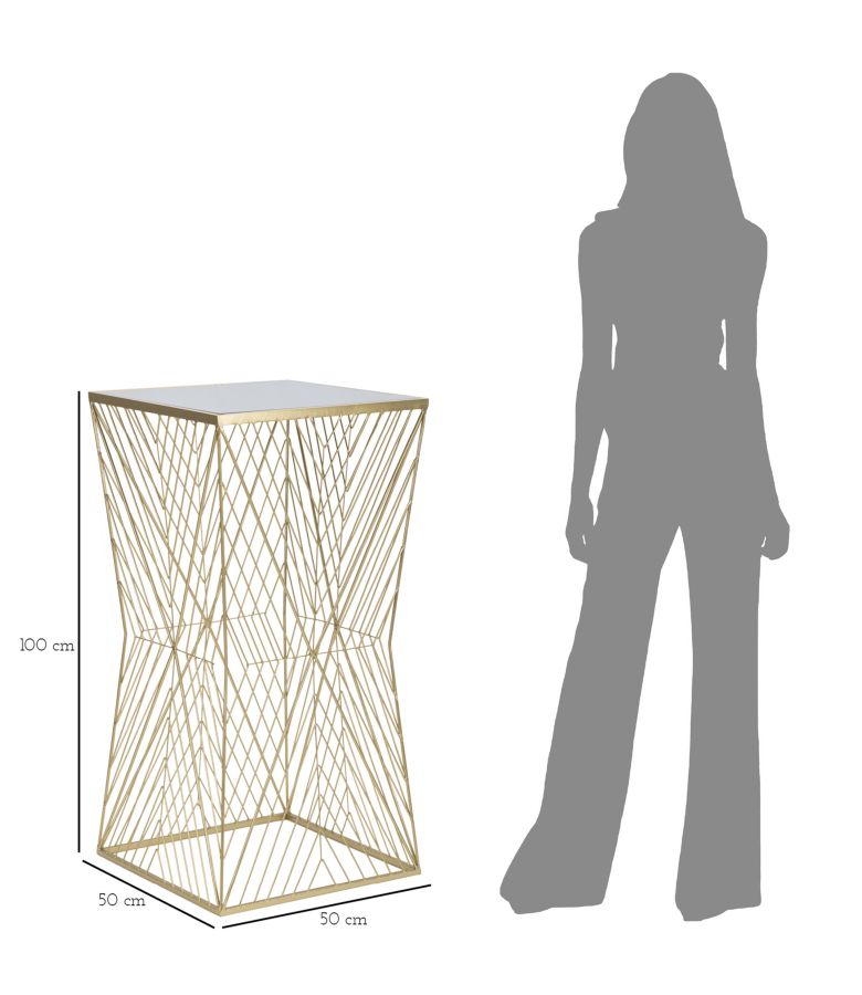 Mesa alta de metal dorado – Lines 4 diseño moderno