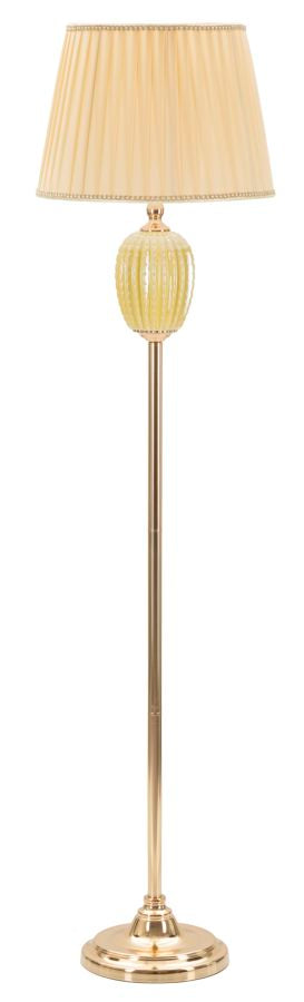 Lámpara de pie dorada con pantalla de tela – Lot diseño elegante