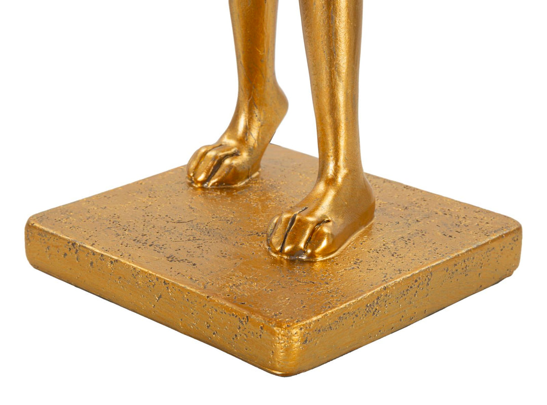 Lámpara de mesa escultura conejo dorado con pantalla blanca – Acento moderno