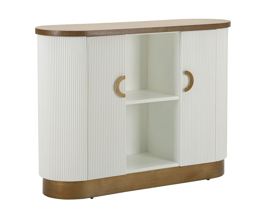 Armario blanco con detalles de madera – Tolosa mueble de almacenaje