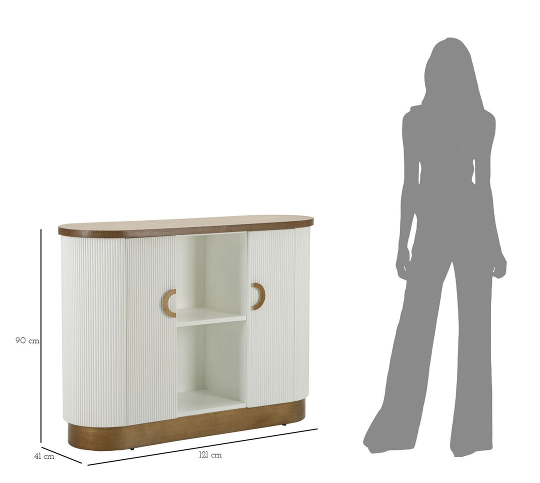 Armario blanco con detalles de madera – Tolosa mueble de almacenaje