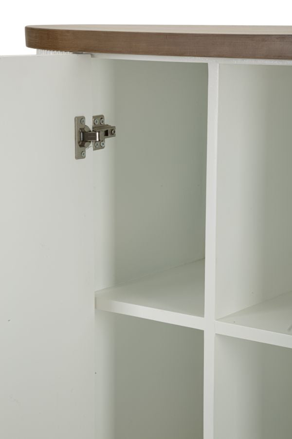 Armario blanco con detalles de madera – Tolosa mueble de almacenaje