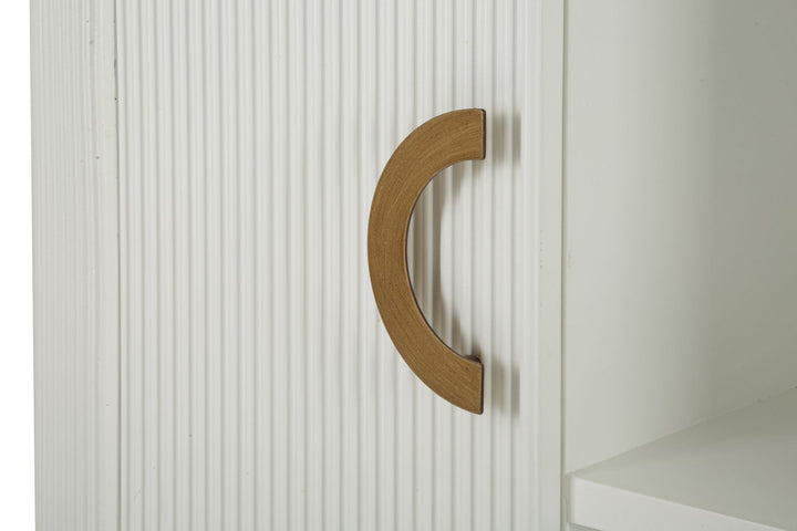 Armario blanco con detalles de madera – Tolosa mueble de almacenaje