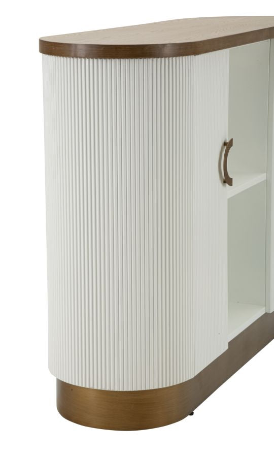 Armario blanco con detalles de madera – Tolosa mueble de almacenaje