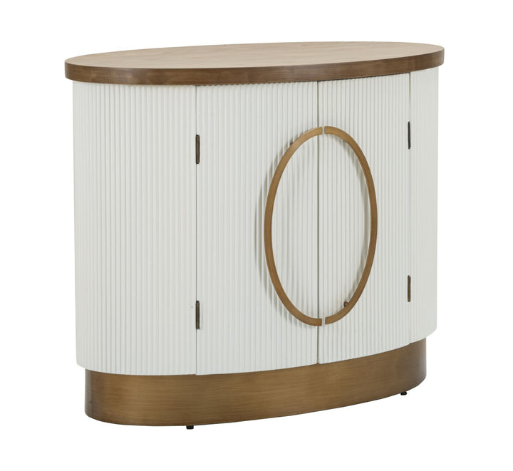 Armario blanco de 2 puertas con detalles de madera – Tolosa Collection