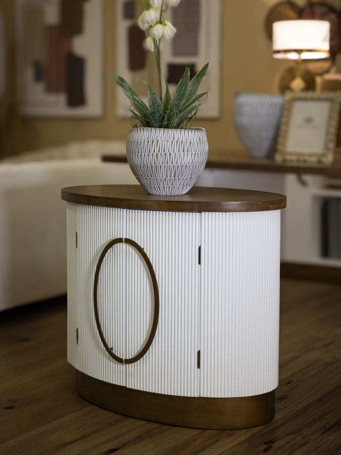Armario blanco de 2 puertas con detalles de madera – Tolosa Collection