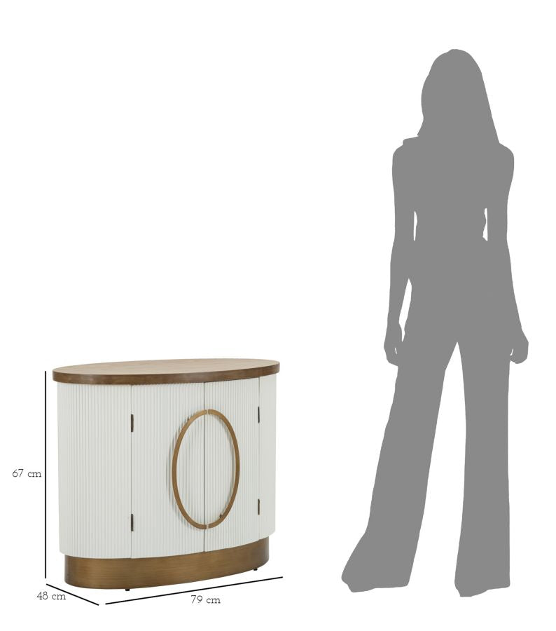 Armario blanco de 2 puertas con detalles de madera – Tolosa Collection