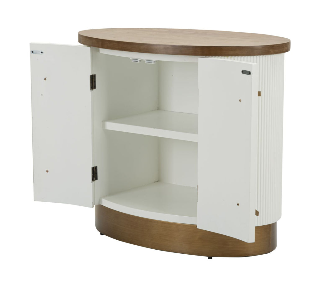 Armario blanco de 2 puertas con detalles de madera – Tolosa Collection