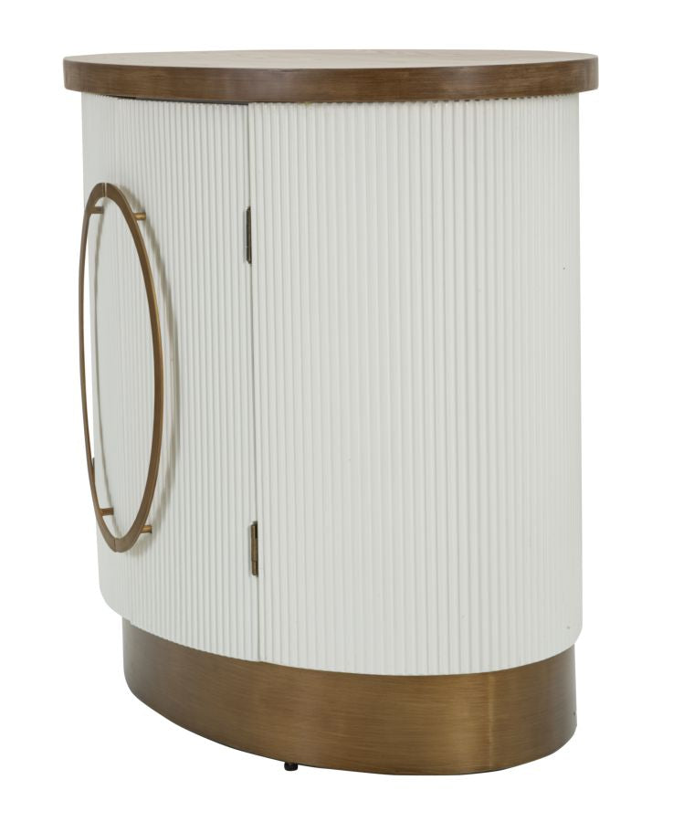 Armario blanco de 2 puertas con detalles de madera – Tolosa Collection