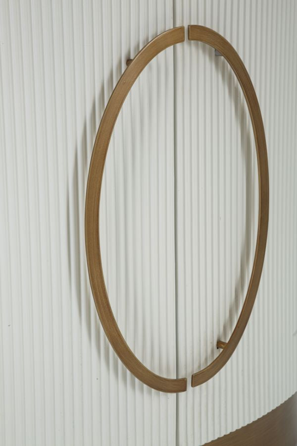 Armario blanco de 2 puertas con detalles de madera – Tolosa Collection