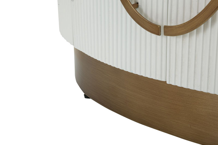 Armario blanco de 2 puertas con detalles de madera – Tolosa Collection