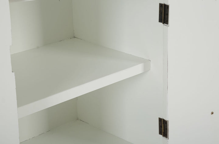 Armario blanco de 2 puertas con detalles de madera – Tolosa Collection