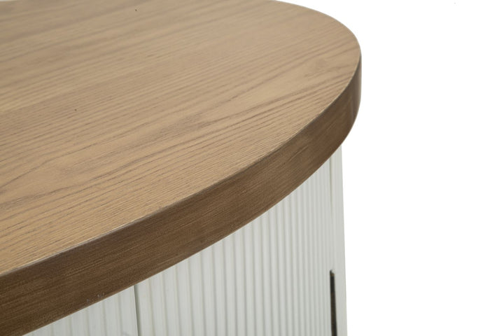 Armario blanco de 2 puertas con detalles de madera – Tolosa Collection