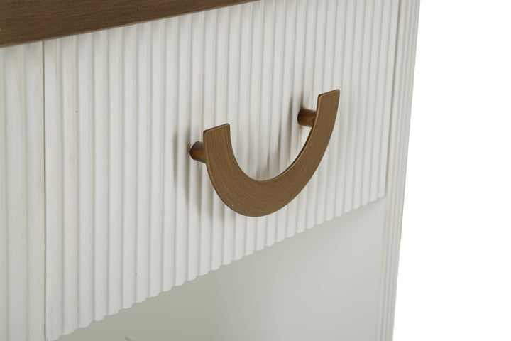 Mesita de noche blanca con cajón – Tolosa