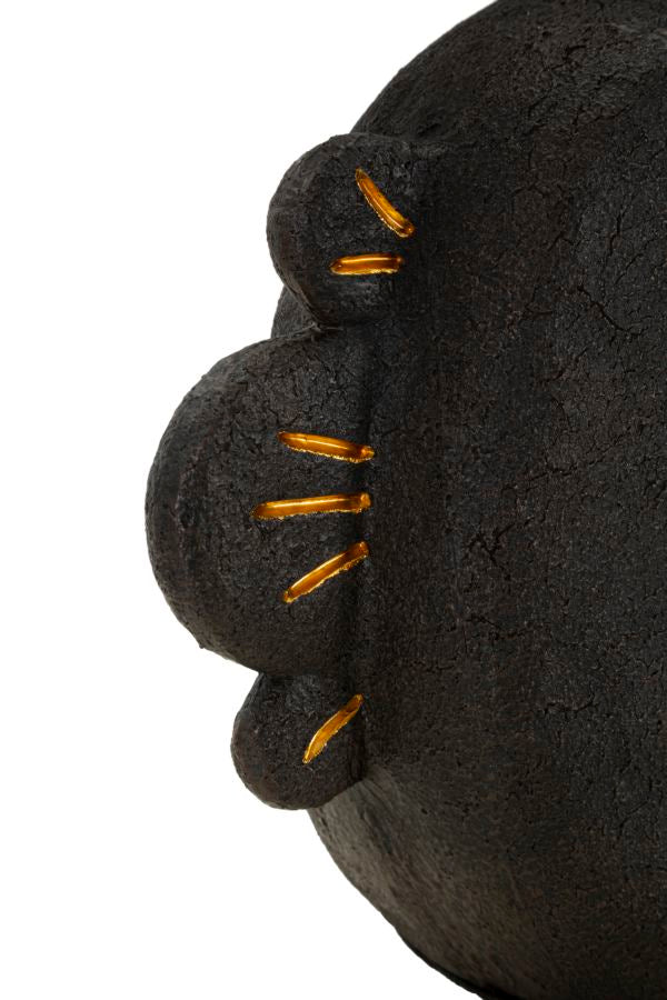 Lámpara de mesa marrón estilo tribal con pantalla de tela – Diseño contemporáneo