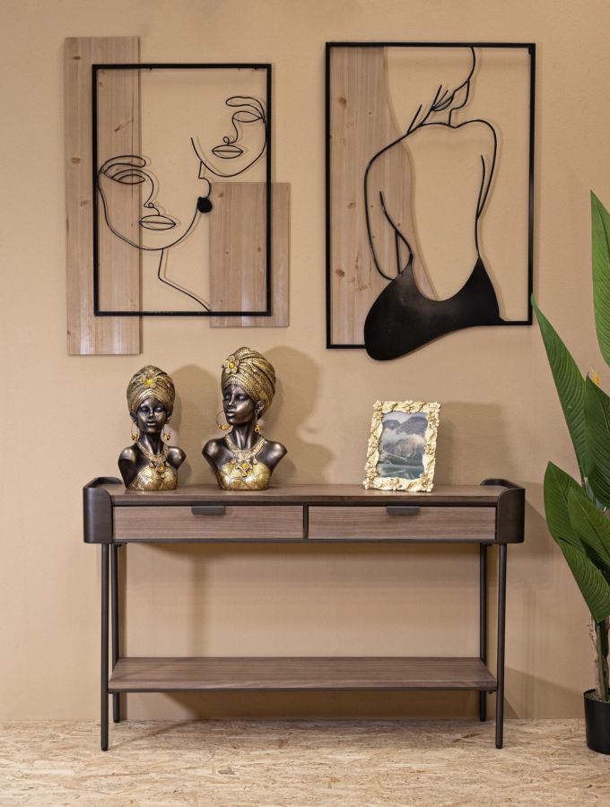 Mesa consola de madera con cajones – Toronto recibidor moderno