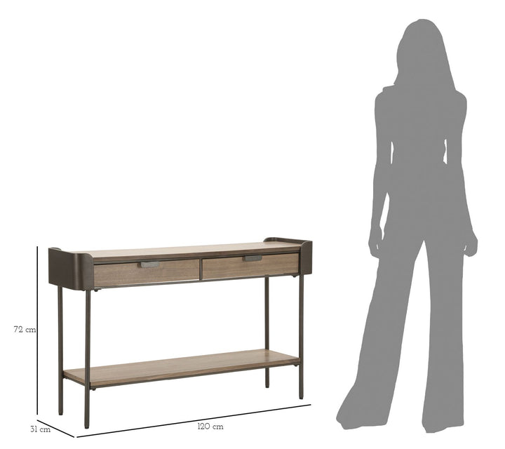 Mesa consola de madera con cajones – Toronto recibidor moderno