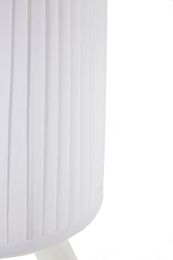 Lámpara de mesa escultura ballet blanca con pantalla de tela – Acento artístico