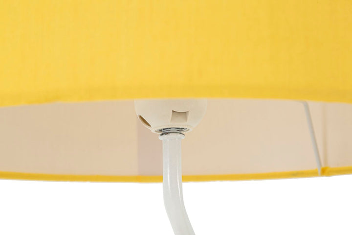 Lámpara de mesa amarilla moderna con pantalla de tela – Color Collection