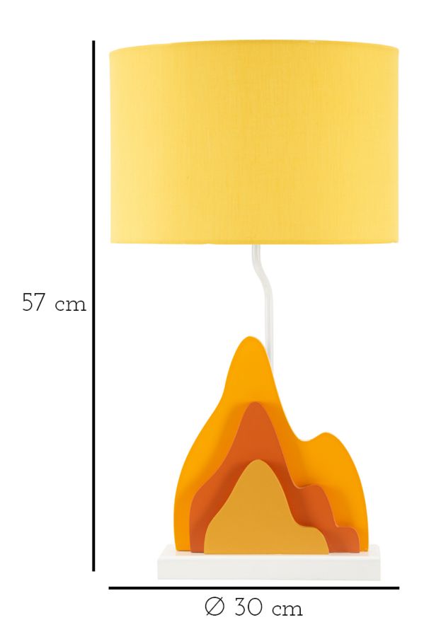 Lámpara de mesa amarilla moderna con pantalla de tela – Color Collection