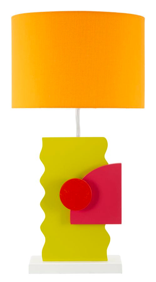 Lámpara de mesa naranja moderna con pantalla de tela – Color Collection