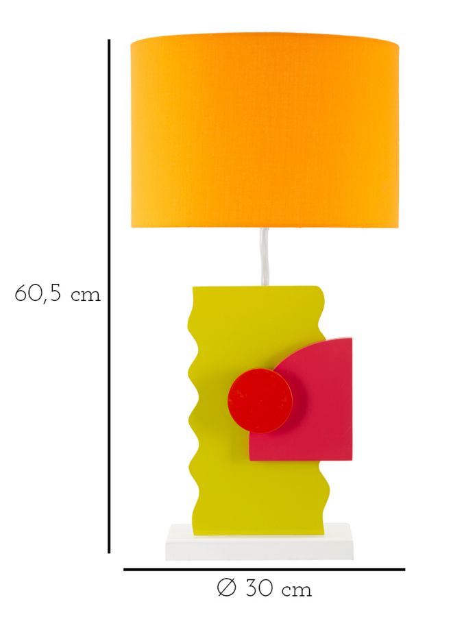 Lámpara de mesa naranja moderna con pantalla de tela – Color Collection