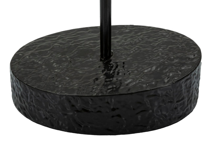 Lámpara de mesa escultura plateada con pantalla de tela – Picassy diseño