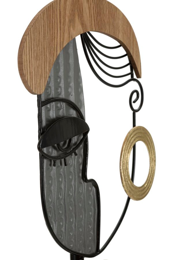 Lámpara de mesa escultura plateada con pantalla de tela – Picassy diseño