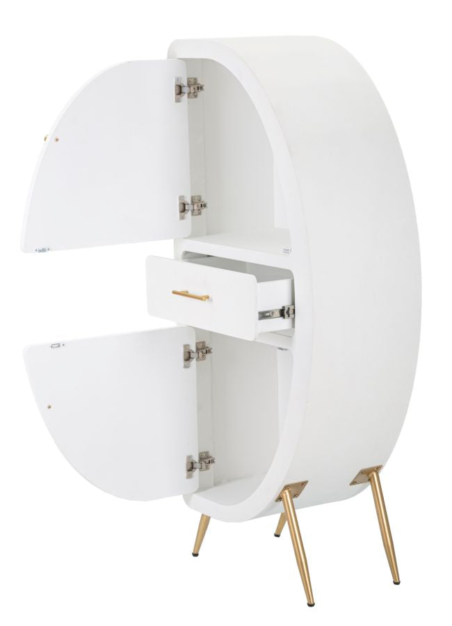 Armario blanco de 2 puertas con patas de madera – Venus mueble de almacenaje