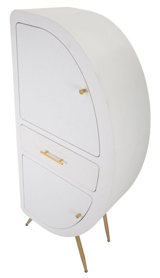 Armario blanco de 2 puertas con patas de madera – Venus mueble de almacenaje