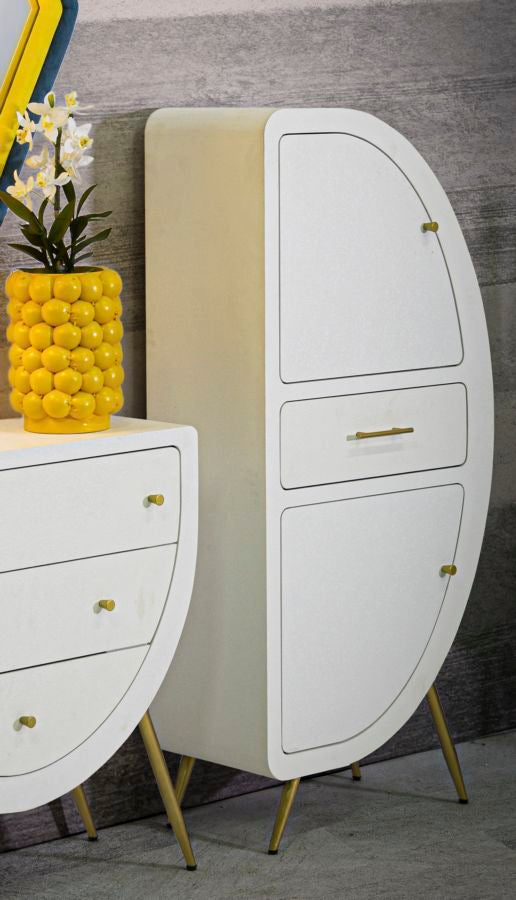 Armario blanco de 2 puertas con patas de madera – Venus mueble de almacenaje
