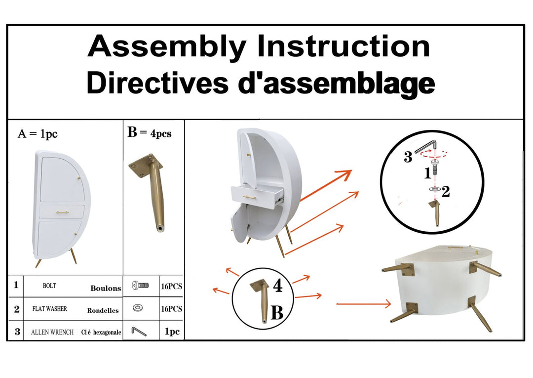 Armario blanco de 2 puertas con patas de madera – Venus mueble de almacenaje