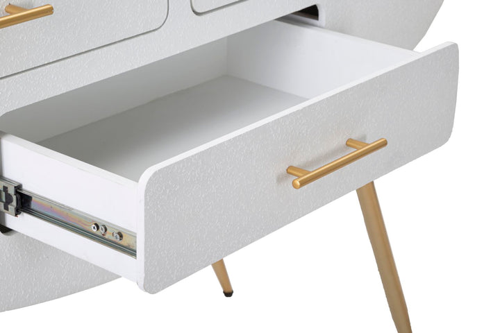 Mesa consola blanca con patas de madera – Venus recibidor moderno