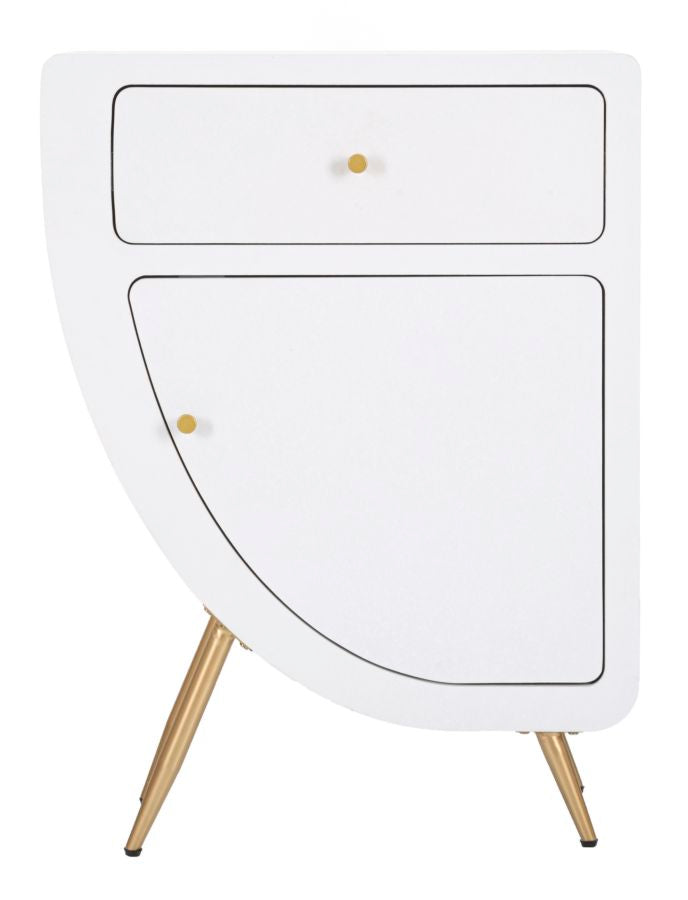 Mesita de noche alta blanca con cajón – Venus