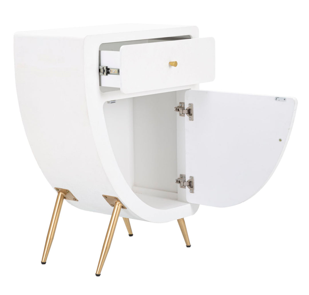 Mesita de noche alta blanca con cajón – Venus