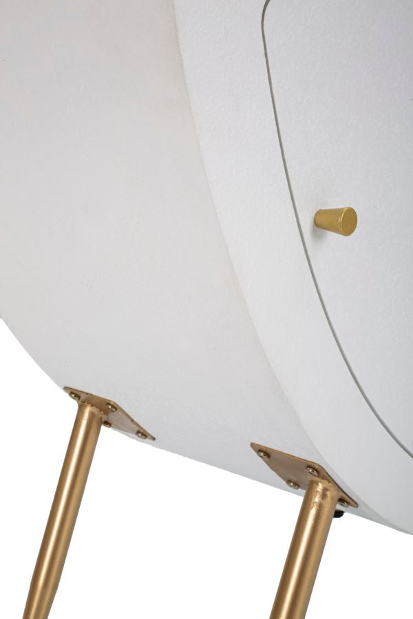 Mesita de noche alta blanca con cajón – Venus