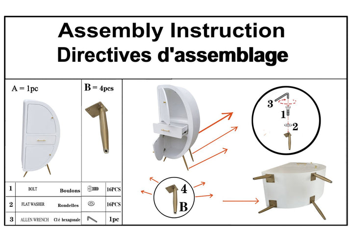Armario blanco de 2 puertas con patas de madera – Venus mueble de almacenaje