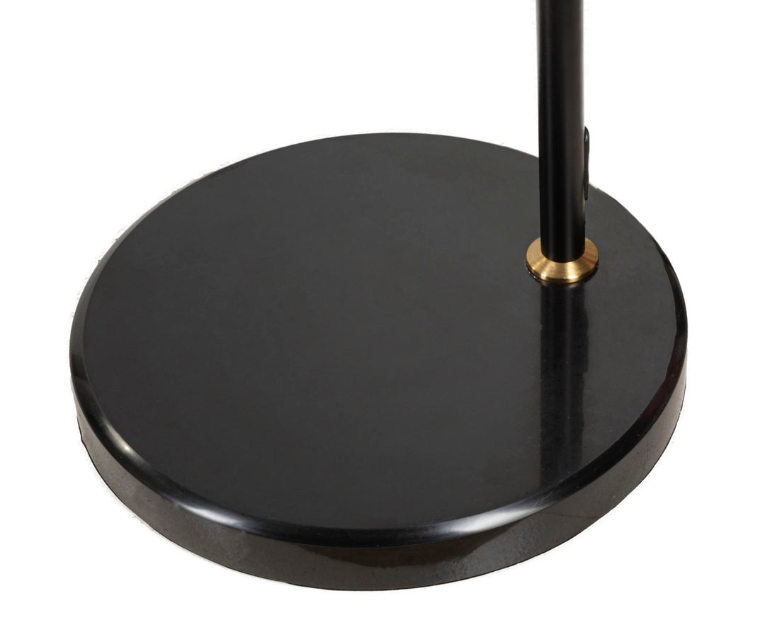 Lámpara de pie arco moderna negra con pantalla de tela – Plur contemporánea