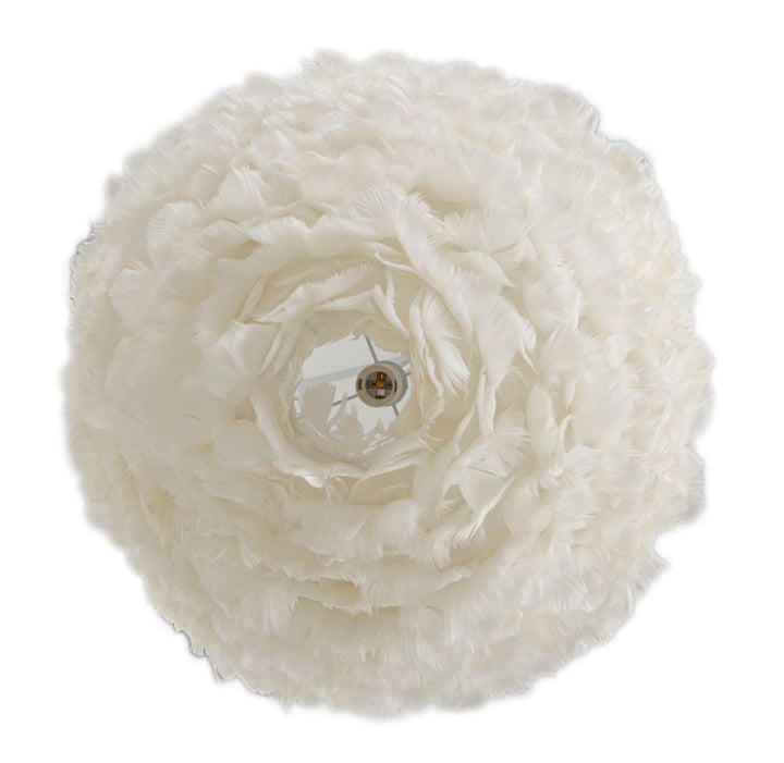 Lámpara de techo de plumas blanca – Luz colgante elegante