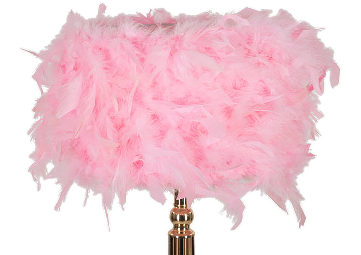Lámpara de mesa de plumas rosa con base decorativa – Tarty Collection