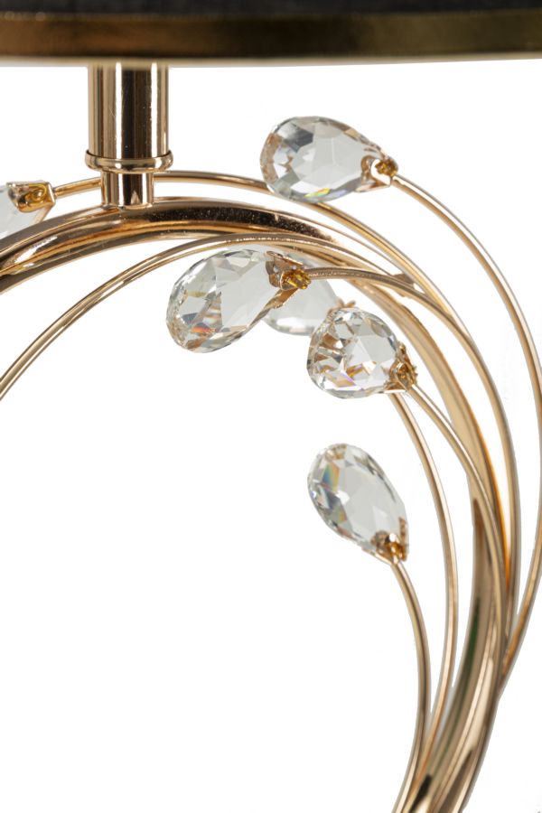 Lámpara de pie blanca y dorada con base redonda – Bruxelles diseño moderno