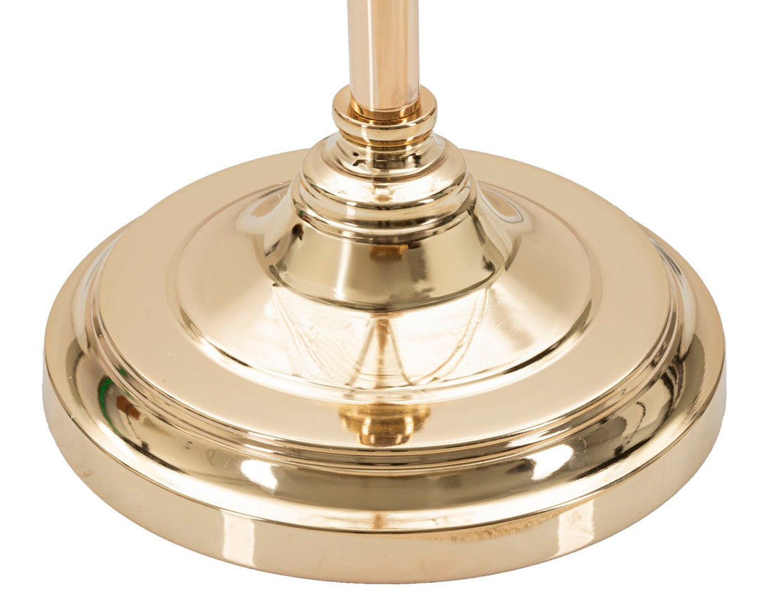 Lámpara de pie blanca y dorada con base redonda – Bruxelles diseño moderno